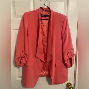 New Beautiful Pink Zara Blazer Size L
